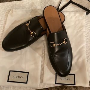 Women’s Black Gucci Princeton Horsebit Leather Mule Size 39.5